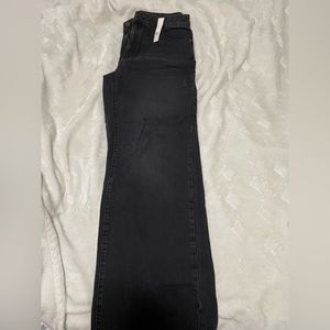 GARAGE BLACK DENIM WIDE LEG JEANS